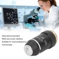 Biological Microscope Lens 195 Achromatic Black Objective Lens 100X Oil High Power Objective Interface. 