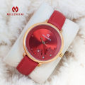 Millenium MW58112 Elegant waterproof Floral Design Quartz Watch for Women - Red. 