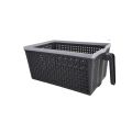 Multipurpose Refrigerator Plastic Storage Basket With Side Handle - Grey. 