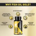 MuscleBlaze Omega 3 Fish Oil Gold 1300mg 60 Capsules with 3x Triple Strength Formula 500mg EPA & 400mg DHA. 