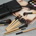 24 Pieces Makeup Brush Set With Leather Pouch. 