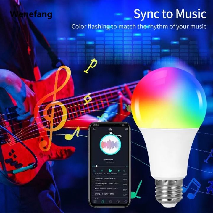 Wenefang AmmToo Tuya Bluetooth Smart LED Light Bulb E27 RGB 110V 220V Smart Luxury Lamps for Bedroom Decoration Party Lighting Smart Life APP