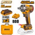 INGCO Tool 400NM Cordless Impact Wrench Brushless Motor. 