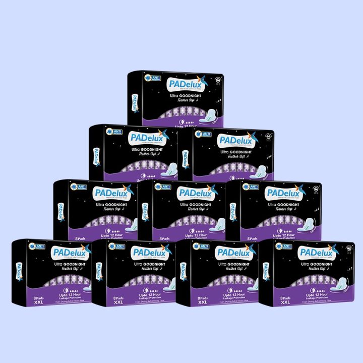 PADelux Sanitary Pads Ultra Goodnight XXL 320 mm- 8 Pads Set of 10
