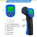 HP-981C Digital Thermometer Non-Contact Laser IR Infrared Tester -30-550℃ Temperature G-un Pyrometer with LCD Display. 