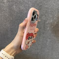 Crayon Shin-chan Case Compatible for IPhone 7 8 Plus 15 11 12 14 13 Pro Max XR XS Max X Puppy Rabbit Doll Couples Plating Metal Lens Soft Case. 