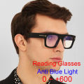 32 glasses men's brand luxury reading generous anti blue light glasses optical computer oversized black frame glasses. 