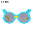 OQ BOGA 6 Styles Fashion Unisex Anti UV Cartoon Cute Pig Ear Frame Kids Sunglasses Children Outdoor Eye Protection Multicolor Plastic Full Rim Sun Glasses. 