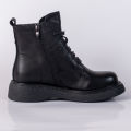 Shoe.A.Holics Anchorage Leather Ankle Boots Black For Women. 