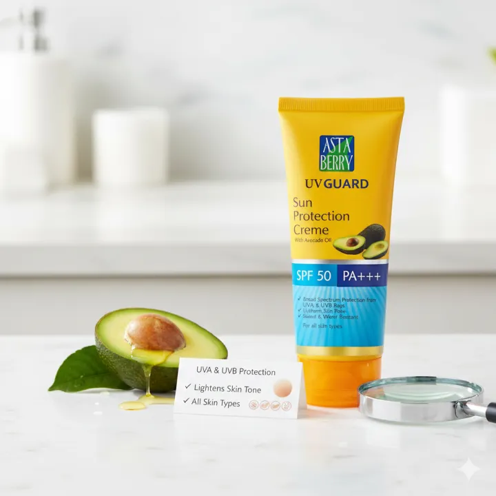 Astaberry UV GUARD Sun Protection Creme SPF 50PA+++ (With Avacoda oil)