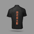 Naruto Minato Namikaze Fourth Hokage Japanese Kanji Black T-Shirt – Anime Back Print Tee. 