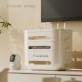 Practical Multi-layer Router Storage Box Detachable Discreet Storage TV Cable Organizer Space-Saving Cable Management Hidden Shelf. 