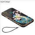 Hontinga for Realme 5 Pro Back Cover Luxury 6D Plating Cartoon Peacock Soft Silicone Phone Case. 
