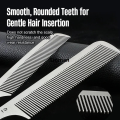 Linman Barber Professional Stainless Steel Women Hairdressing Comb AntiHot Selling -static Men's Haircut Clipper Ultra-thin Comb Salon Styling Tool. 