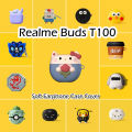 Original For Realme Buds T100 cartoon Silicone Earphone Case Cover Shock resistant NO.2. 