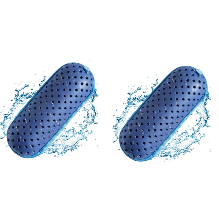 Dark Blue Swimming Goggle Case, Goggle Protection Case with Clip, Drainage Hole, Zippered Goggles Case Easy Install Easy to Use