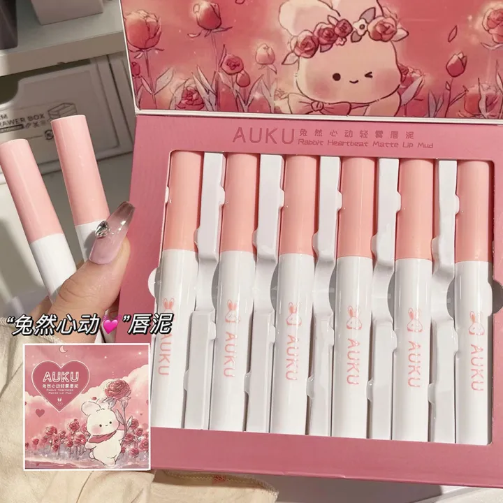 Cosmetics%20Women's%20Long%20Wear%20Anti-Cement%20Matte%20Lip%20Cosmetics%20Korean%20Set%20Lipstick%20Pack%20BunnyGarden%206%20Pieces%20Kawaii%20Beauty%20Cosmetics%20-%20Image%202
