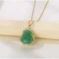 Masala Beads Stainless Steel Jade Laughing Buddha Pendant Necklace For Women - Fashion | Pendant | Necklace For Women |. 