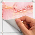 Artsy Home Elegant Pink Cana Marble Texture Cement Tile Wall Stickers, 48pcs - 10cm x 10cm, New Home Decor Decals. 