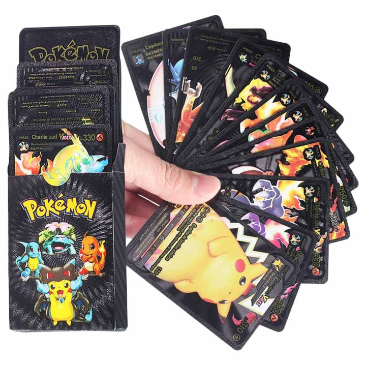 55PCS Black Pokemon Cards Vmax TCG GX EX Cards