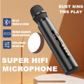 TWS Wireless with Bluetooth Speaker Home Performance Singing Microphone for Kids-Red Easy Install. 