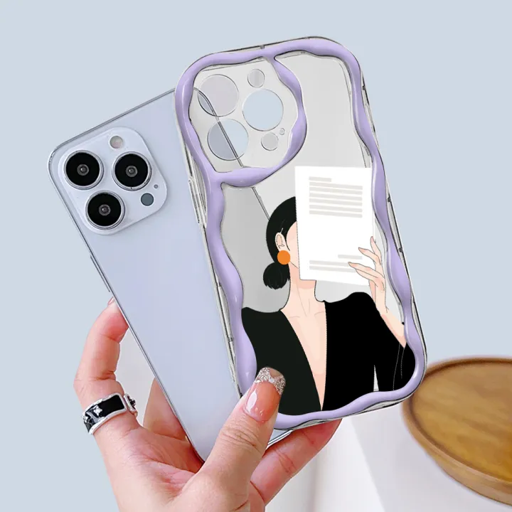 Jizetin%20for%20Samsung%20A15%204G%20/%20A15%205G%20Back%20Cover%20Cartoon%20Elegant%20Girl%20Cream%20Wavy%20Edge%20Soft%20Silicone%20Phone%20Case%20-%20Image%209