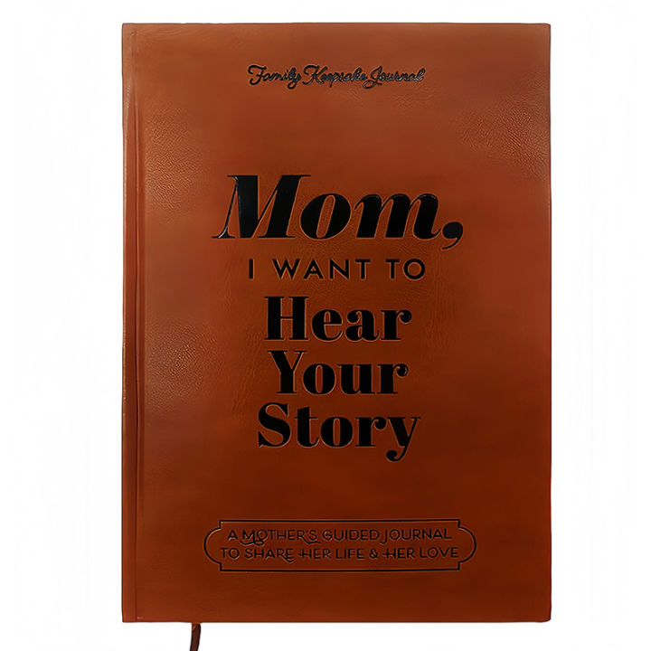 Mom, I Want To Hear Your Story Leather Hardcover Ribbon Bookmark Mom Tell Me Your Life Story Journal Meaningful Memory Journal FUHENG