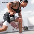 Ashunqiwen Luxury New specials Gym Workout 2 in 1 Compression Shorts for Men Athletic Quick Dry Performance Shorts with Towel Loop Pockets Running Fitness. 