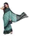 Mysa Fashions Trendy Georgette Chiffon Saree for Women - Sage Green Saree. 