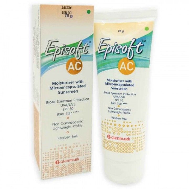 Glenmark Episoft AC 2 IN 1 Moisturizer And Sunscreen For Acne Prone Skin SPF 30 , 75 G