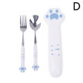 Portable Camping Spoon Set Cat's Paw Cartoon Stainless Steel Spoon Fork Chopsticks Tableware Student Outdoor Kitchen Accessories. 