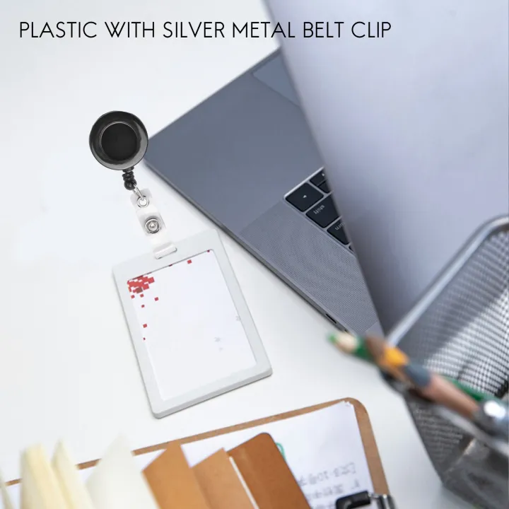 Sojhoop%205%20Pcs%20Badge%20Holder%20Retractable%20Reel%20YOYO%20Clip%20Snap%20Button%20ID%20Card%20Key%20Black%20-%20Image%206
