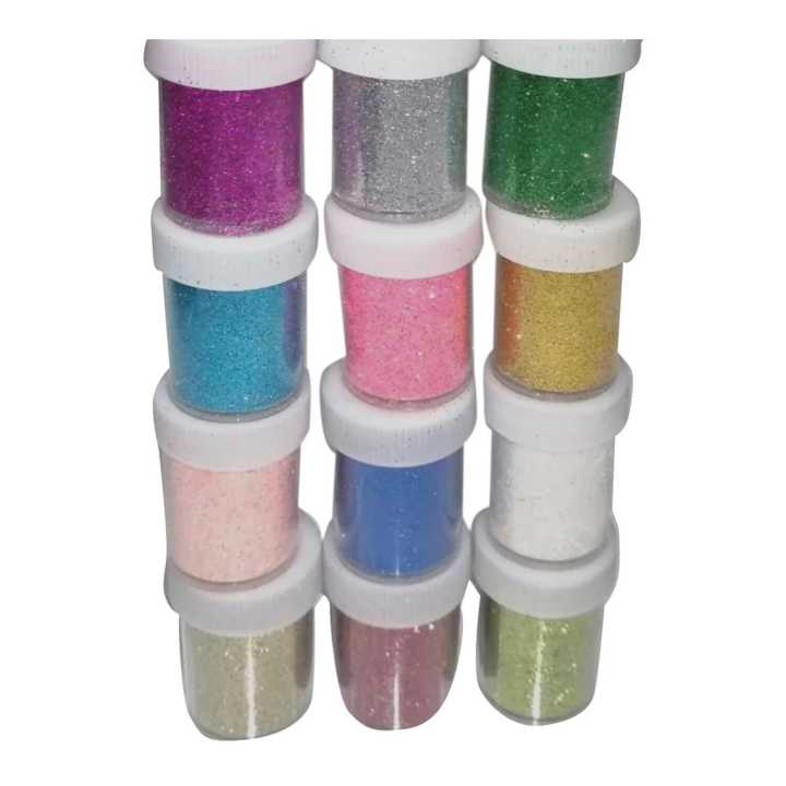 12 Colors Glitter Powder | Daraz.com.np
