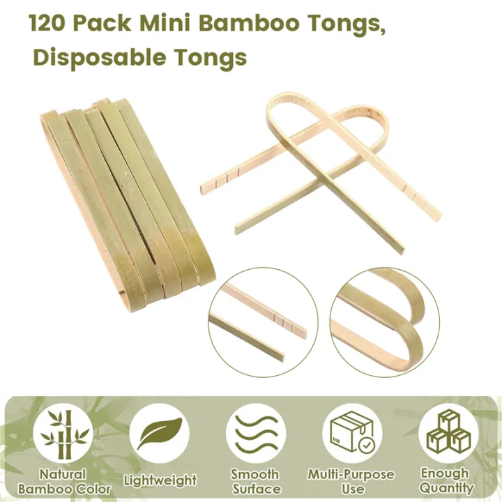 NAMUNY%20120%20Pack%20Mini%20Bamboo%20Tongs,%204%20Inch%20Disposable%20Tongs,%20Eco-Friendly%20Mini%20Disposable%20Bamboo%20Utensils%20Toast%20Tongs%20-%20Image%208