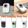 Lightweight 5 Speeds Mini Hanging Neck Fan Wide-Angle Airflow Digital Power Display Portable Cooling Fan Fanless Design with Stand Handheld Electric Fan for Sports. 