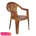 Bagmati Plastic Premium Floral Chair (Ch-1203) - Set Of 4. 