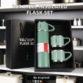 Stainless Steel Vacuum Flask With 3 Cup | Modern Water Bottle Thermos With Extra 2 Lids l. 