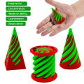 Aomeidaju Anxiety Relief Spiral Toy 3d Printed Spiral Cone Pyramid Fidget Toy Set for Stress Relief Educational Mini Figurine for Kids Adults. 