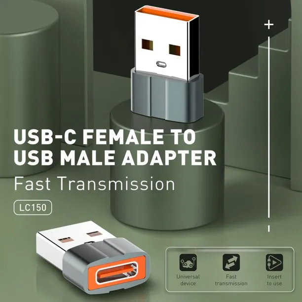 LC150%20LDNIO%20USB%20C%20Female%20to%20USB%20Male%20Adapter%20Fast%20Transmission%20Type%20A%20Cable%20Power%20Adapter%20USB%20to%20Type%20C%20Connector%20Adapter%20-%20Image%203