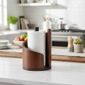 Storage Stand Large Capacity Wooden Paper Towel Holder Freestanding Base Countertop Design Freestanding Paper Roll Holder Ornament Storage Wooden Roll Paper Storage Rack Desktop. 
