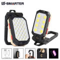 COB Magnetic Work Light Strong LED Flashlight Rechargeable Camping Waterproof Emergency Folding Floodlight With Power Display. 