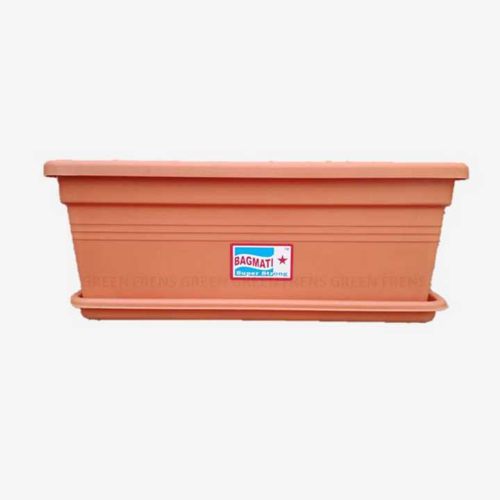 Bagmati%20Orange%20Rectangle%20Flower%20Pot%20/%20Gamala%20With%20Plate%20-%20Large%20-%20Image%202