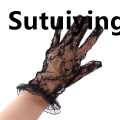 Sutuiying Driving Mesh Lace Floral Side Driving Gloves Summer Women Gloves Mittens Lace Gloves Short Gloves. 