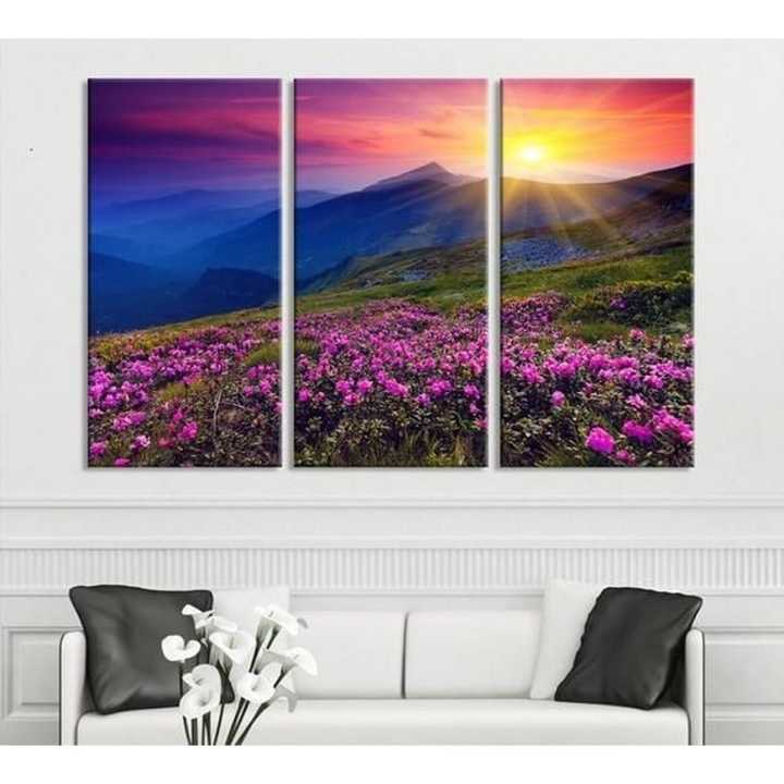 3 Piece Panel Buddha Wall Hang Sunset Canvas Art on Vinyl Forex Print ...