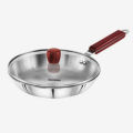 Hawkins Stainless Steel Tri-Ply Frying Pan With Glass Lid And Induction Base 24 cm. 