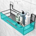 No punch Wall-mounted bathroom shelf Convenient Wall-mounted Shower shampoo rack Kitchen condiment storage basket for Home Hotel College dorm Apartments Organizing toiletries Bathroom Shower Kitchen. 