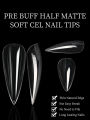Extension Nail False Pressure Tip Nail Spain High Box 500 Pieces / Mixed Size DIY Nail Art Tool with Clear Acrylic Nails. 