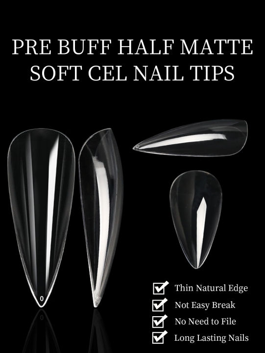 Extension Nail False Pressure Tip Nail Spain High Box 500 Pieces / Mixed Size DIY Nail Art Tool with Clear Acrylic Nails