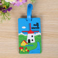 Explosive creative PVC cartoon luggage tag luggage identification tag soft rubber boarding pass cute gift PVC card set. 