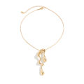 Sale】Sweet Cool Design Sense Liquid Metal Wind Neck Chain Necklace Irregular Drops Necklace Women. 